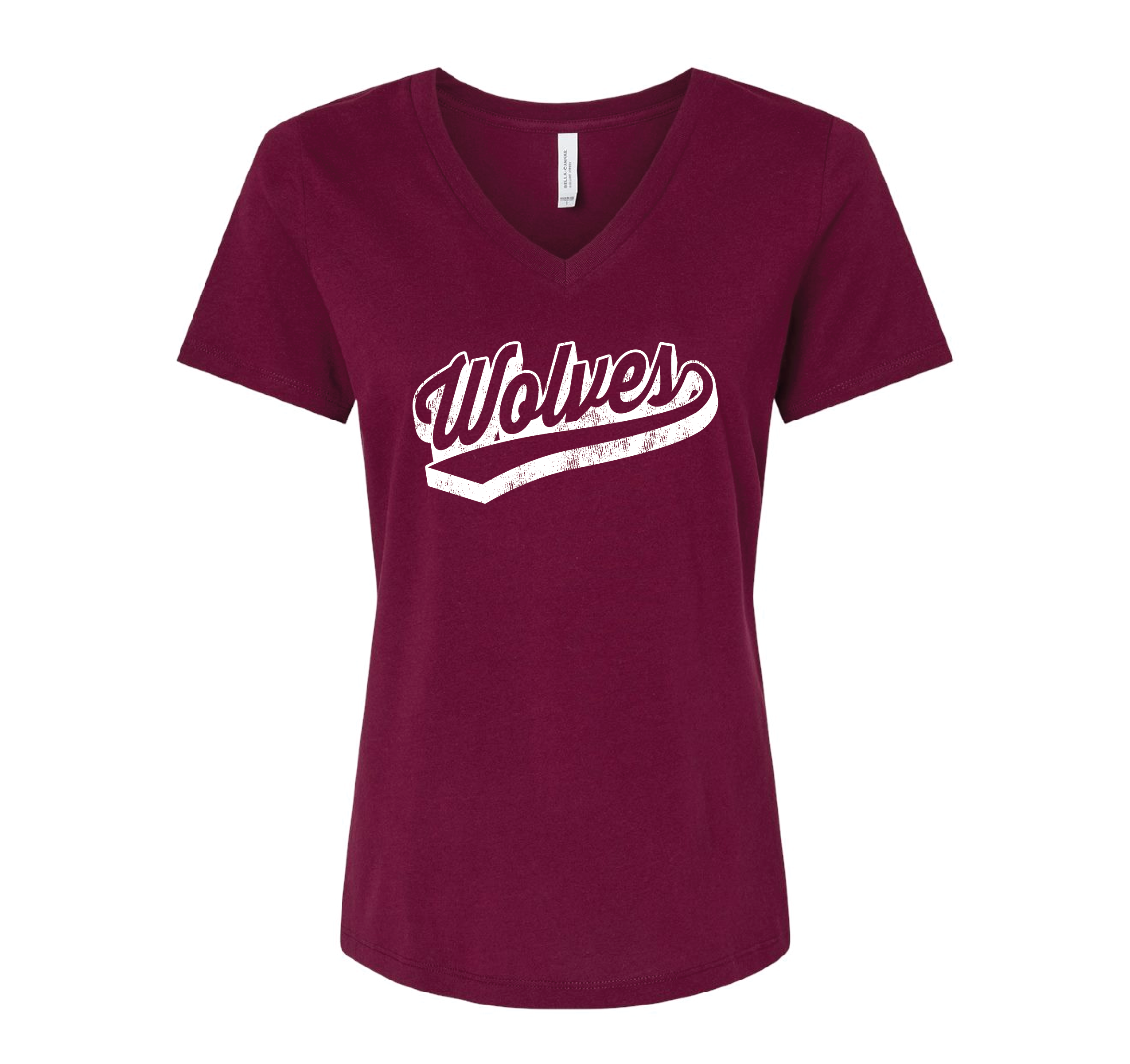 Wolves Swoosh Ladies' Relaxed Jersey V-Neck Tee