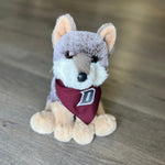 Load image into Gallery viewer, Plush Wolf with &quot;D&quot; Logo Bandana
