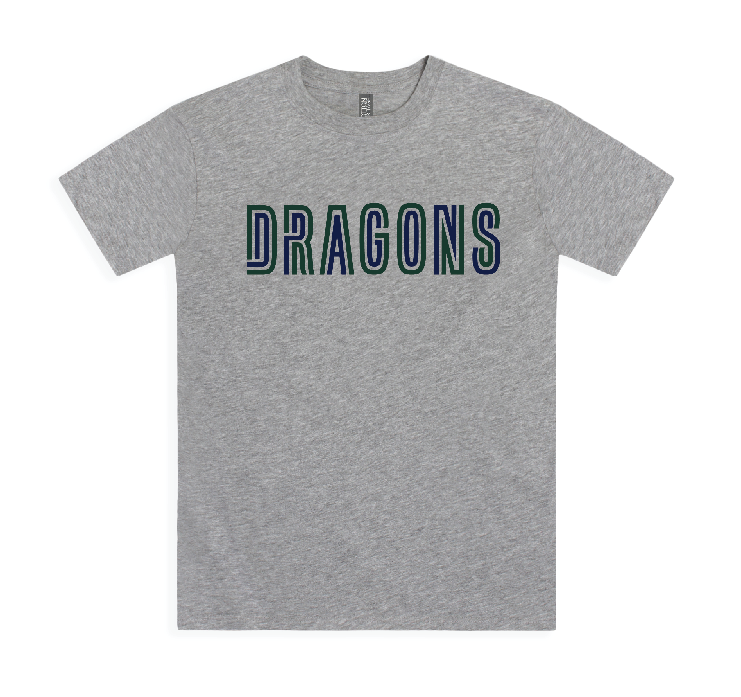 Youth Dragons Double Lined Letters Tee