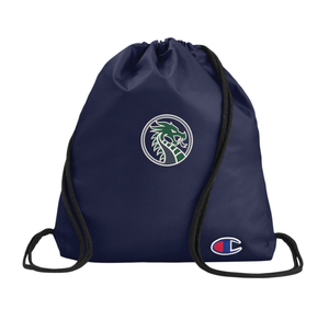 Dragon Circle Logo Navy Drawstring Bag