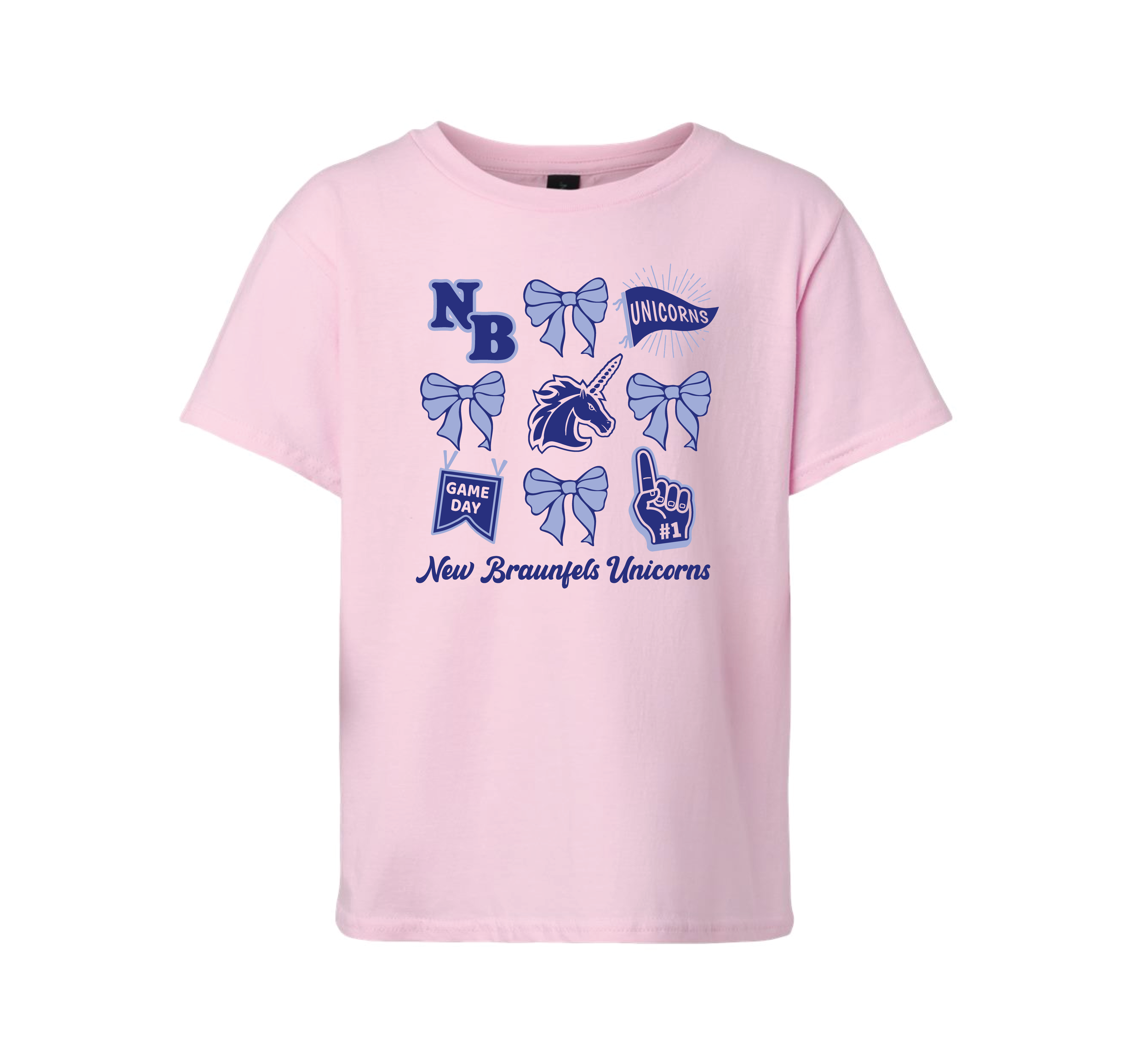 Youth Unicorns Bow Tee