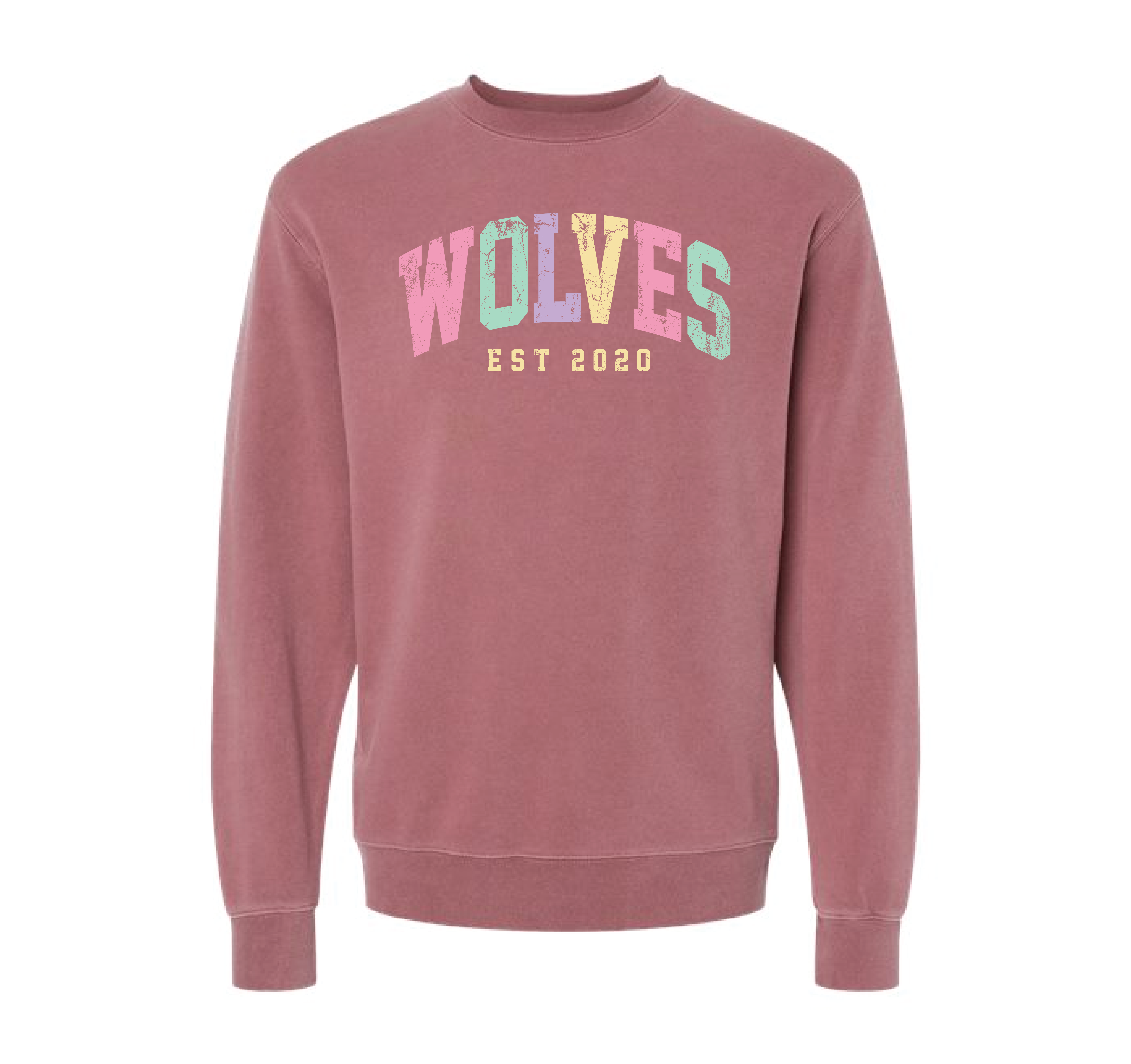 Wolves Colorful  Collegiate Crew