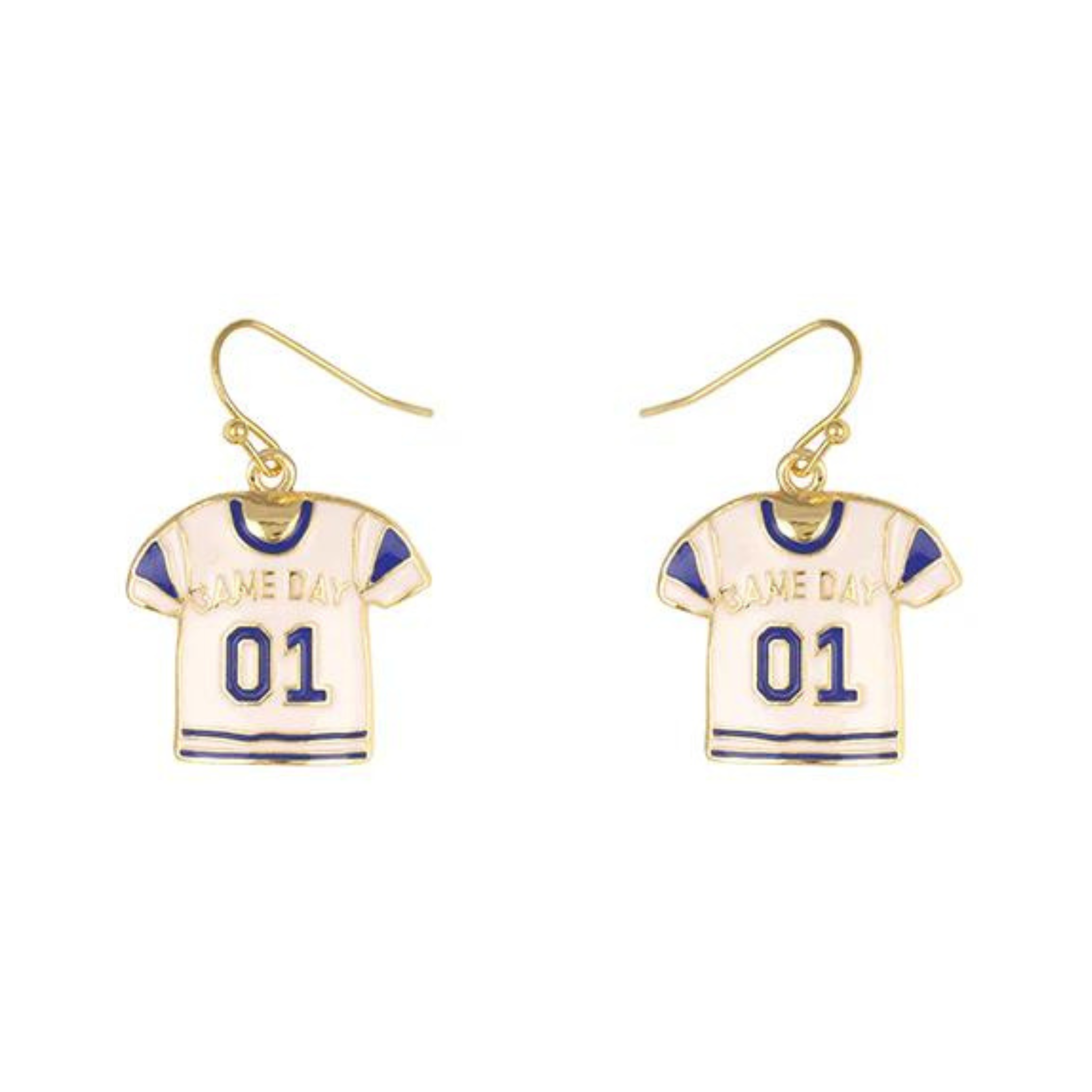 Royal Game Day Jersey Earrings