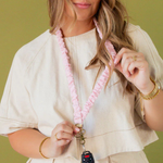 Load image into Gallery viewer, Andi Dainty Pink Textured Lanyard
