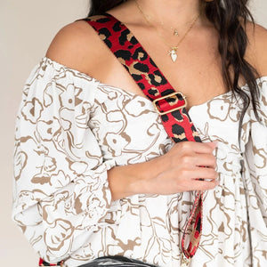 Red Leopard Purse Strap