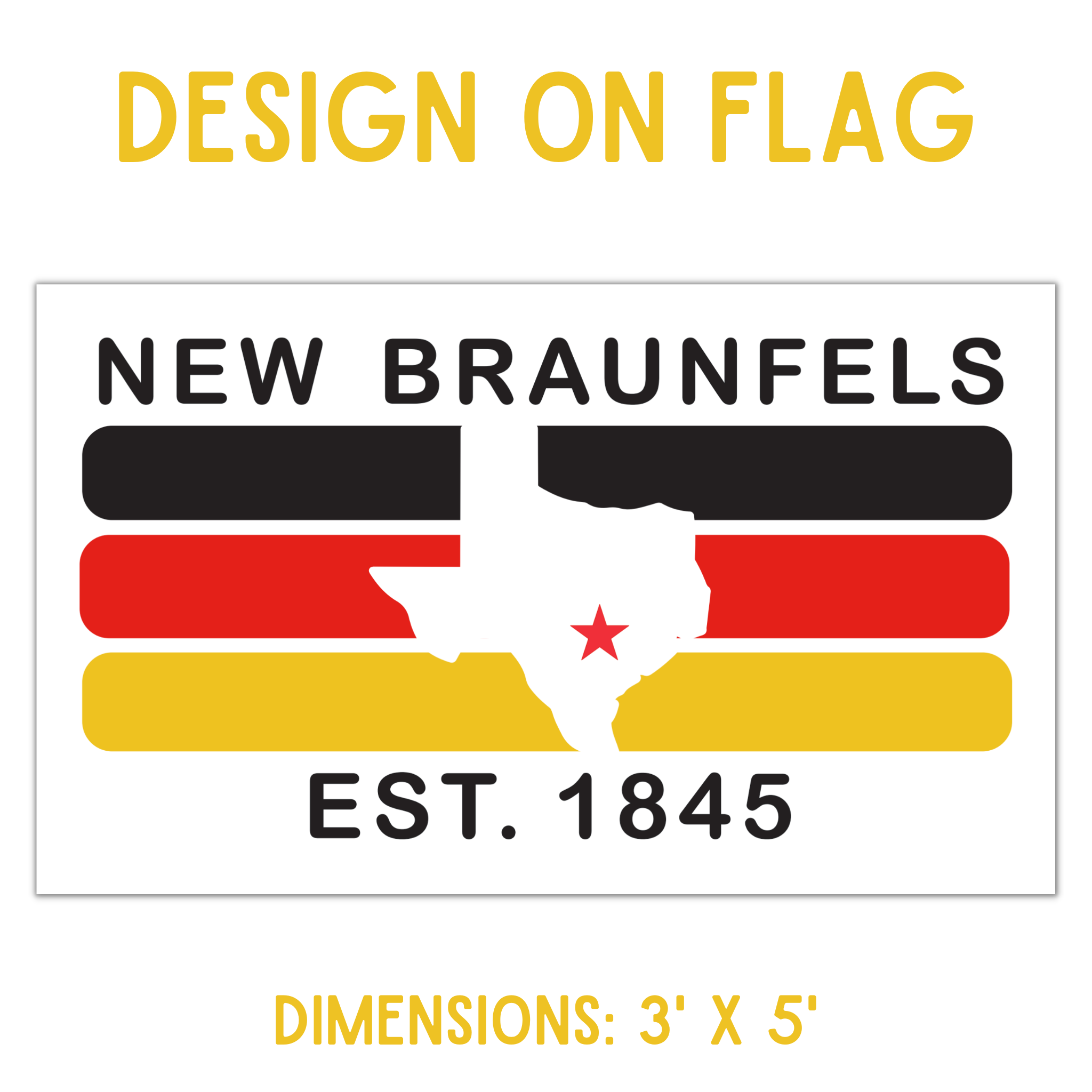 NBTX 1845 3'x5' Flag