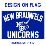 Load image into Gallery viewer, New Braunfels Unicorns 3&#39; x 5&#39; Flag
