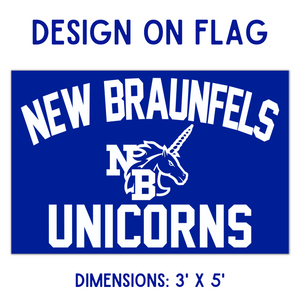 New Braunfels Unicorns 3' x 5' Flag