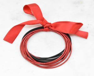 Red & Black Set of 10 Guitar String Bracelets