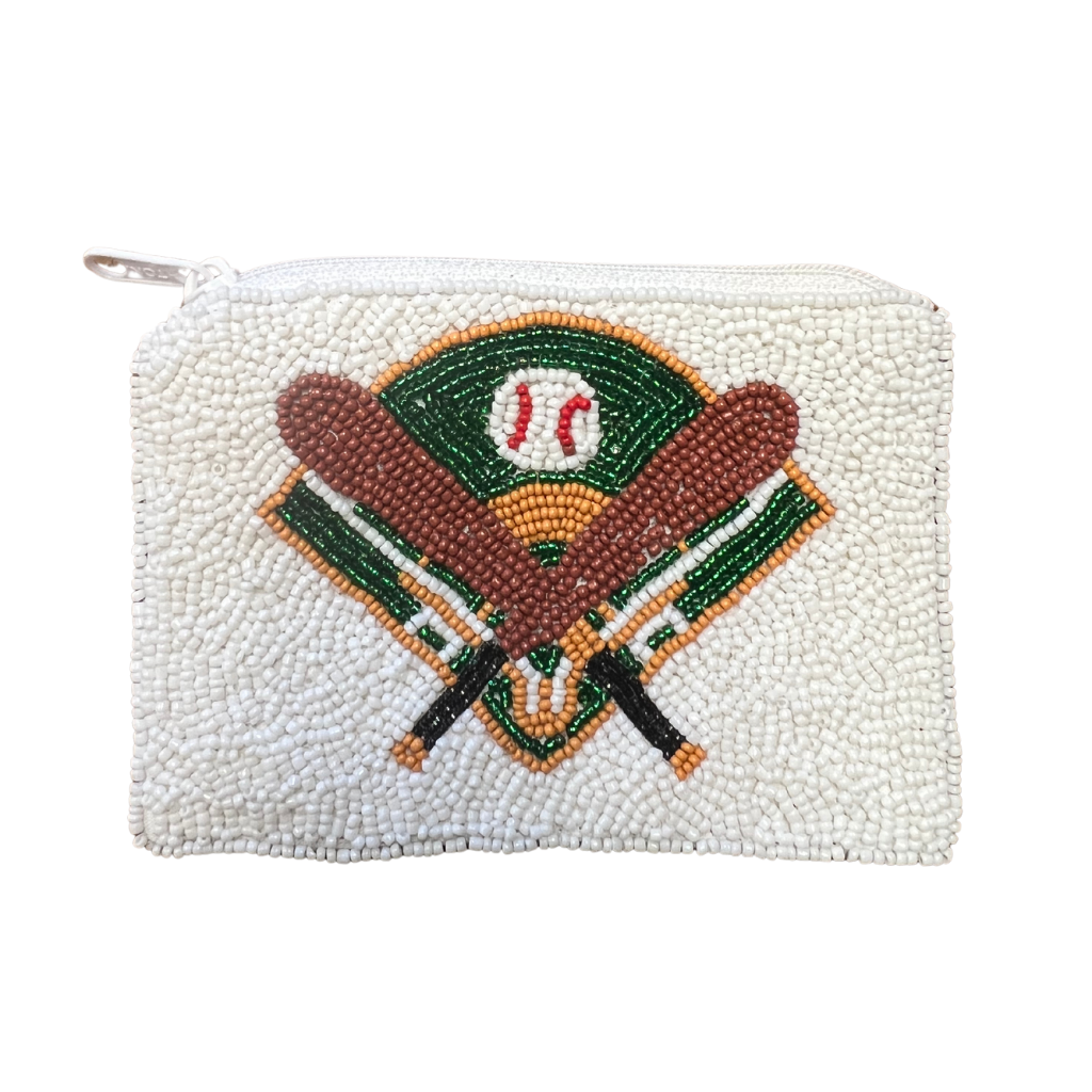 Baseball Field Beaded Coin Bag