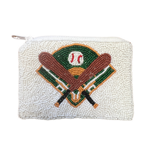 Baseball Field Beaded Coin Bag
