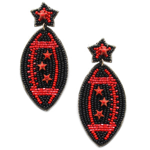 Red & Black Seed Bead Earrings