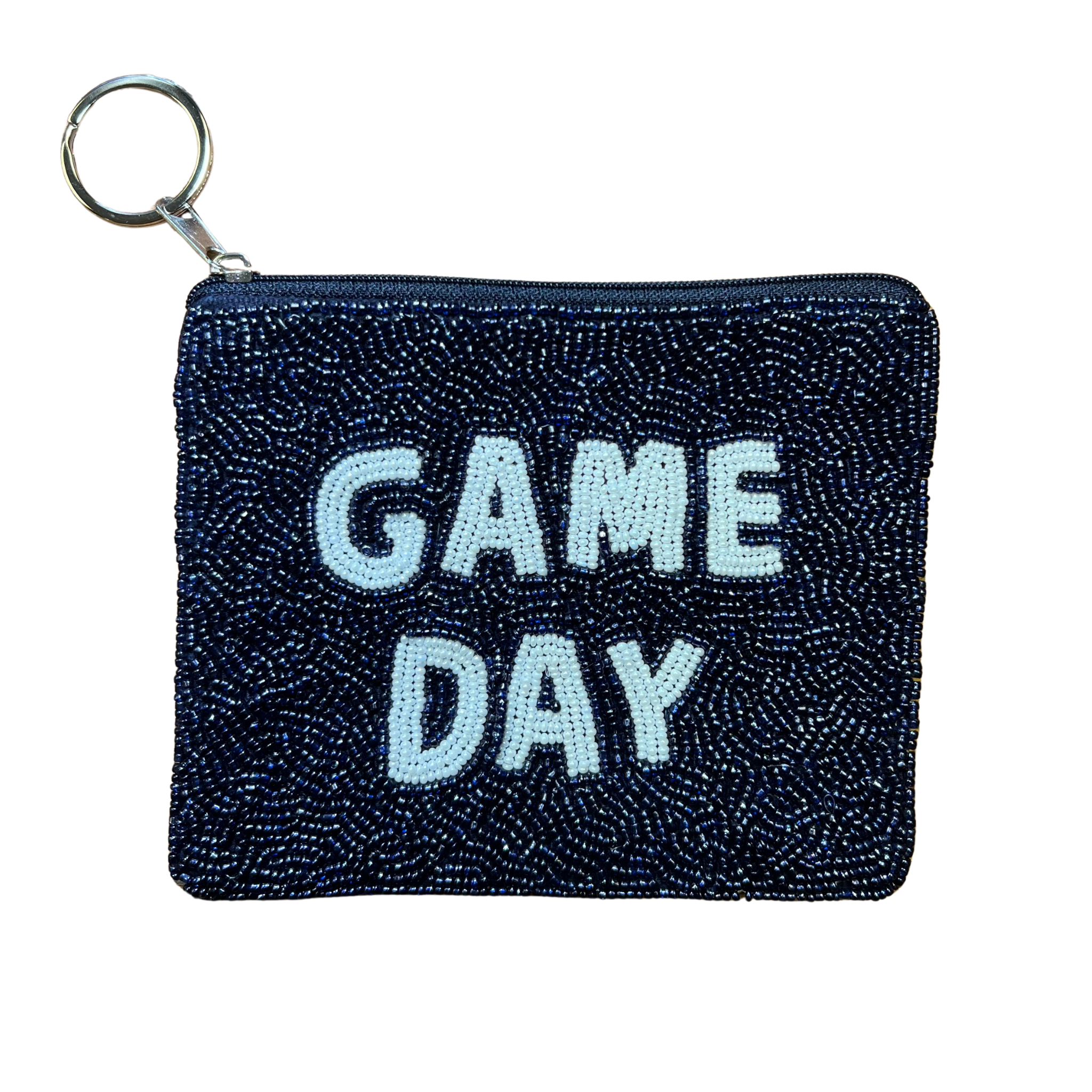 Navy Game Day Pouch with Key Ring