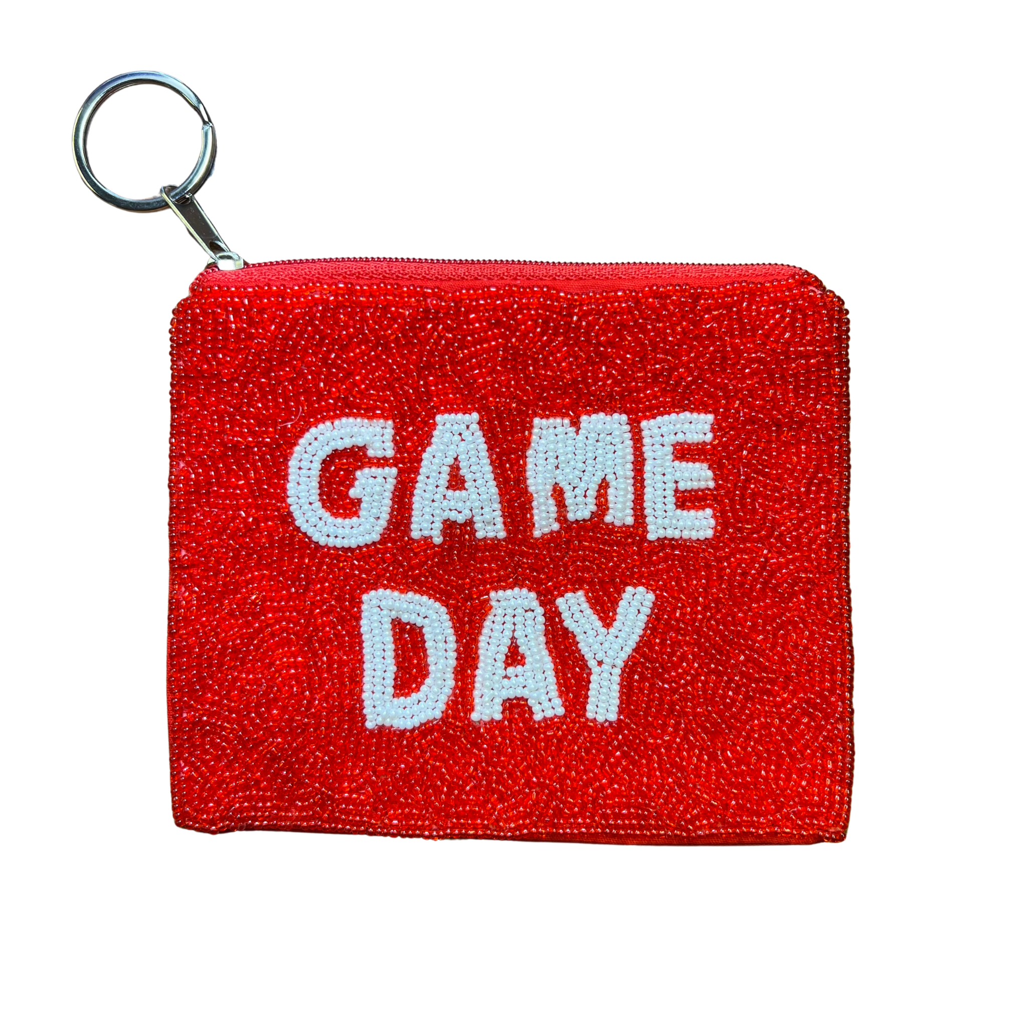 Red Game Day Pouch with Key Ring