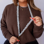 Load image into Gallery viewer, Andi x Rad Rev Grey Checkered Lanyard
