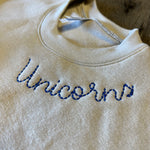 Load image into Gallery viewer, Unicorns Bean Stitch Slightly Crop Sweatshirt
