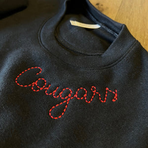 Cougars Bean Stitch Slightly Crop Sweatshirt