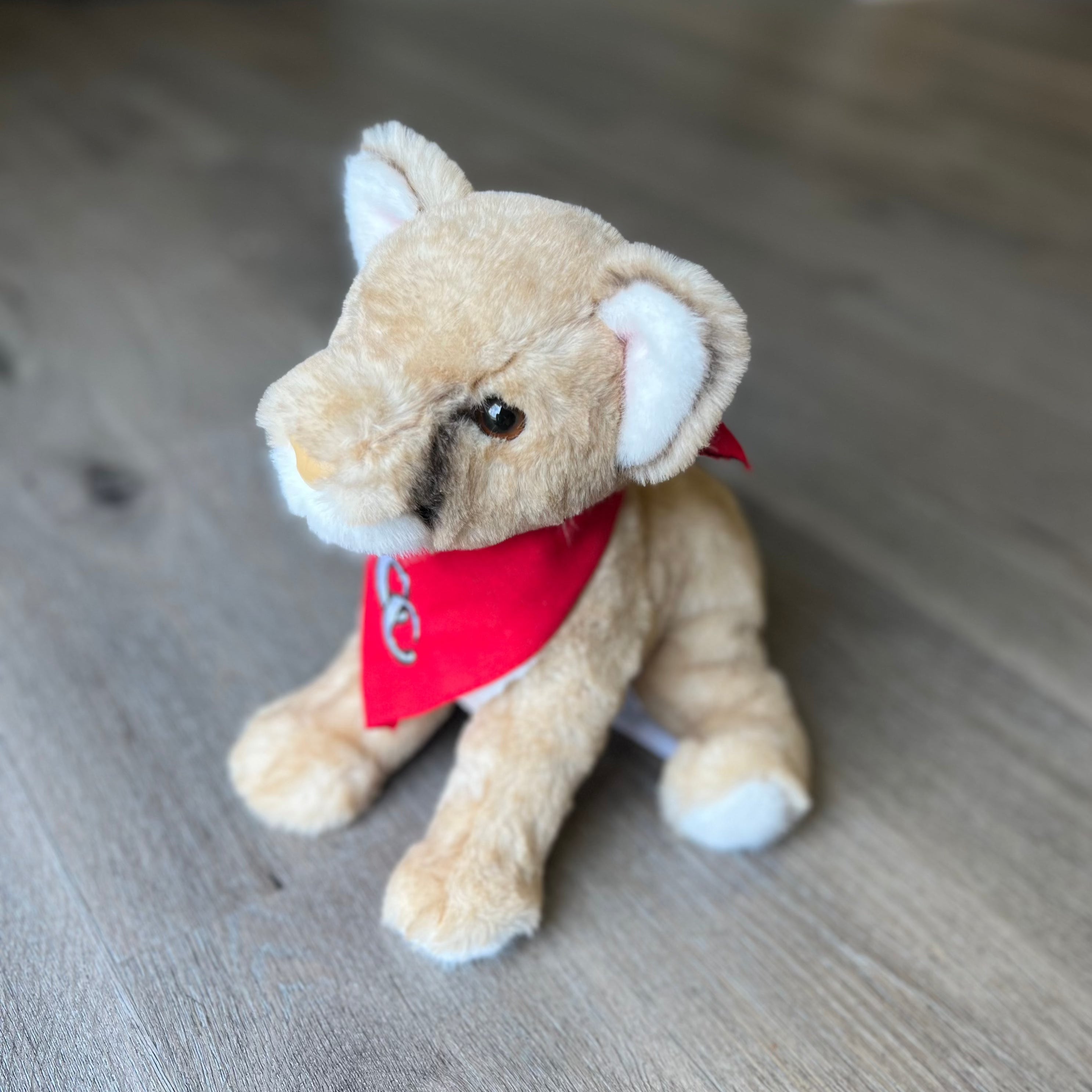 Plush Cougar with Logo Bandana