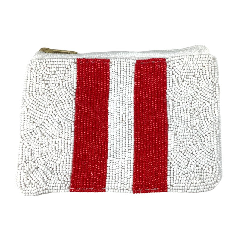 Red Striped Coin Purse