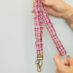 Load image into Gallery viewer, Andi Maroon Checkered Lanyard
