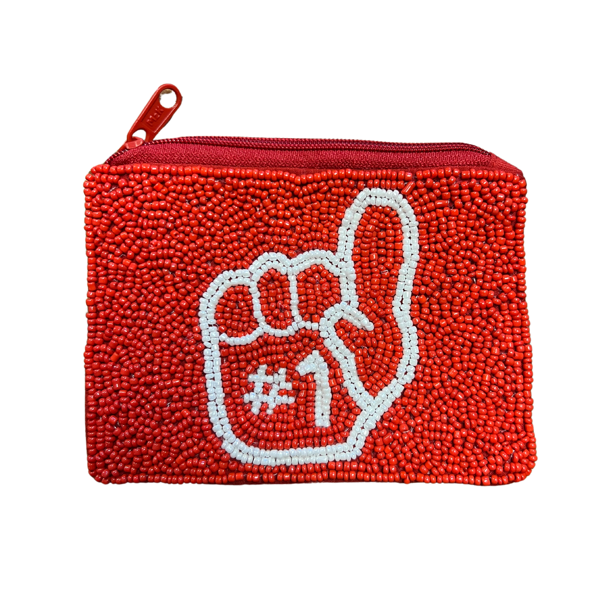 #1 Player Red Beaded Coin Purse