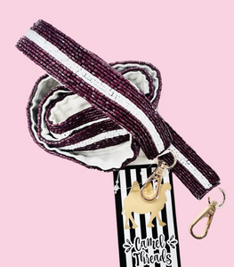 Maroon Beaded Purse Strap