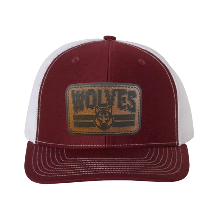 Wolf Circle Leather Patch Trucker Hat