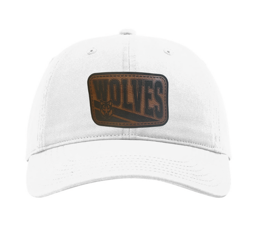 Slanted Wolves Leather Patch Dad Hat