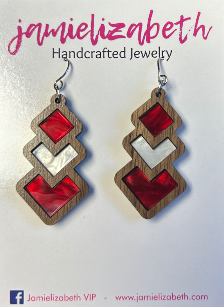 Wood Gameday Earrings