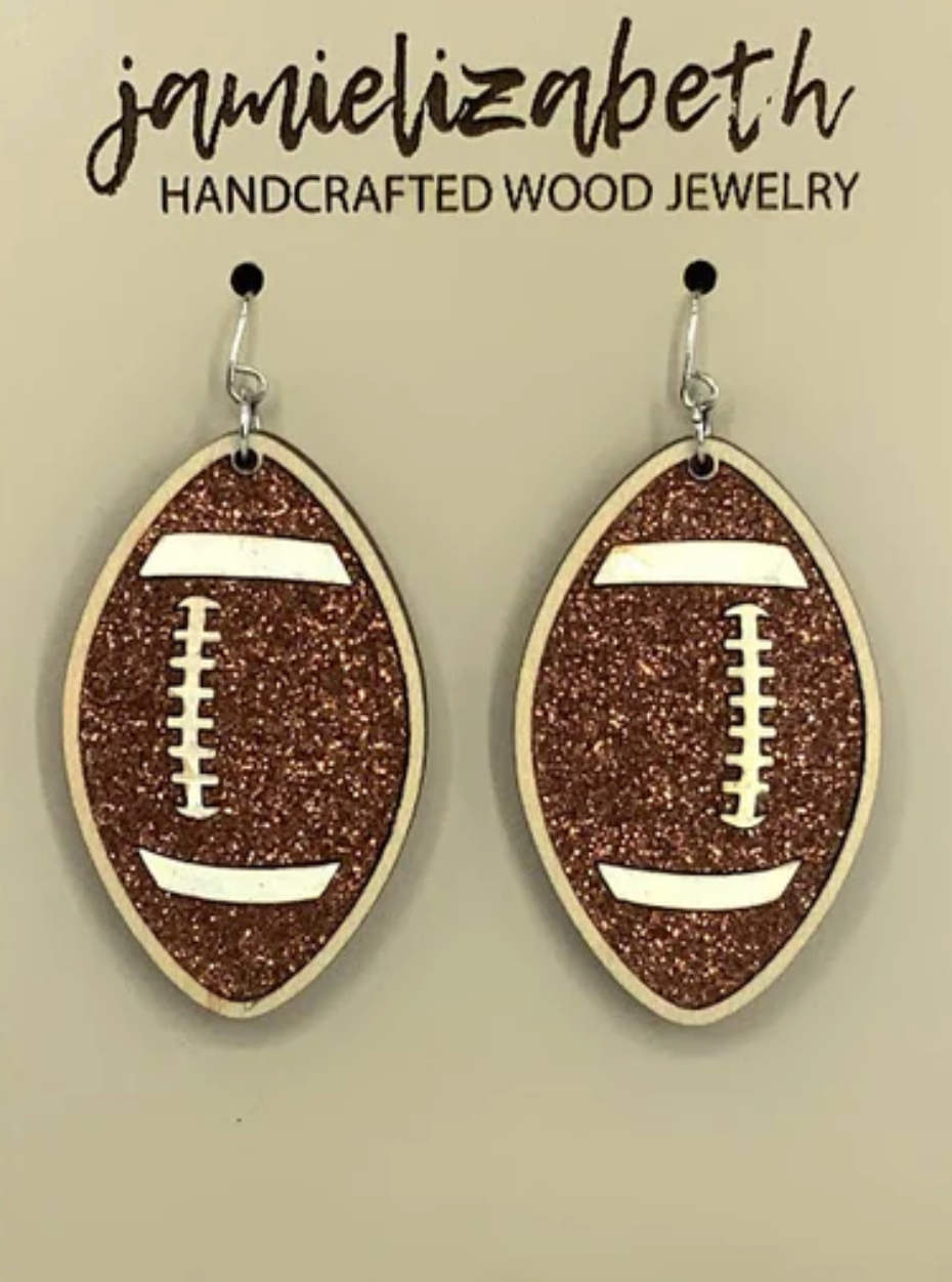 Wood Gameday Earrings