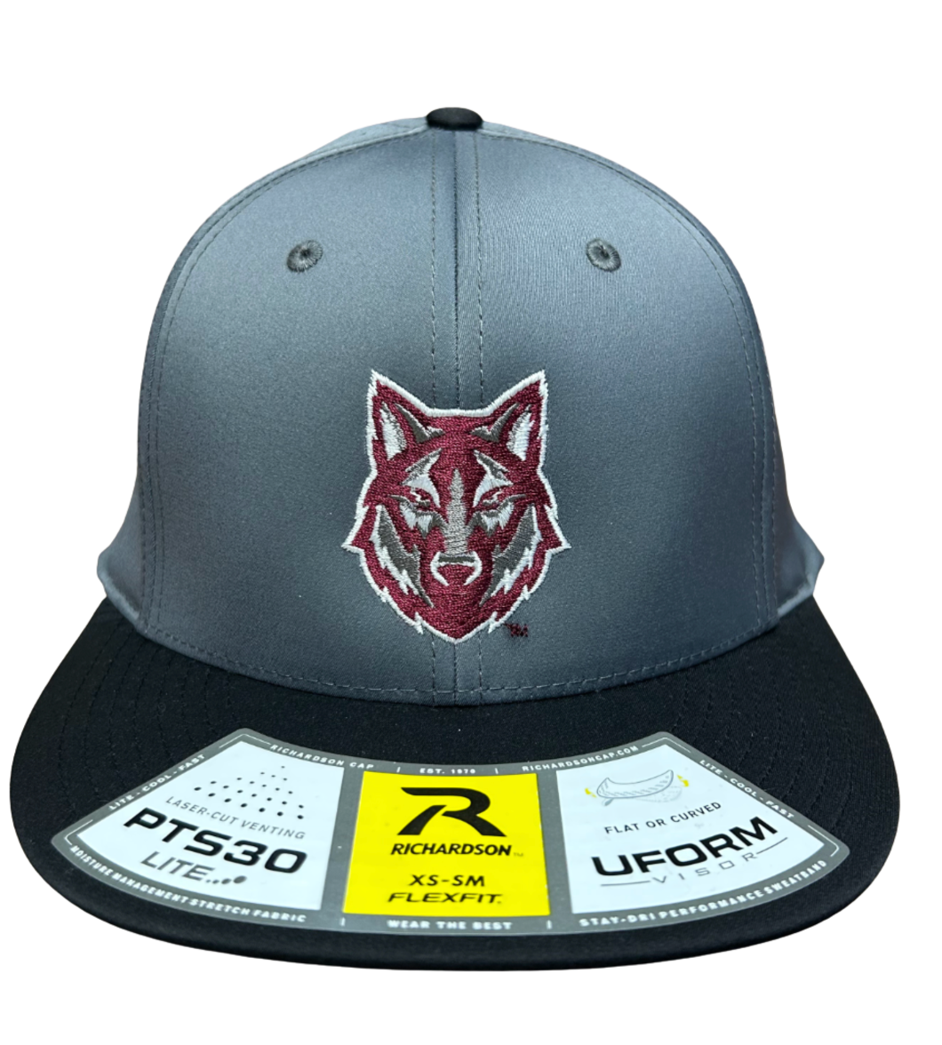 PTS30 Wolf Head Fitted Hat (Maroon)