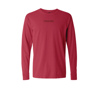 Simple Embroidered Cougars Long Sleeve