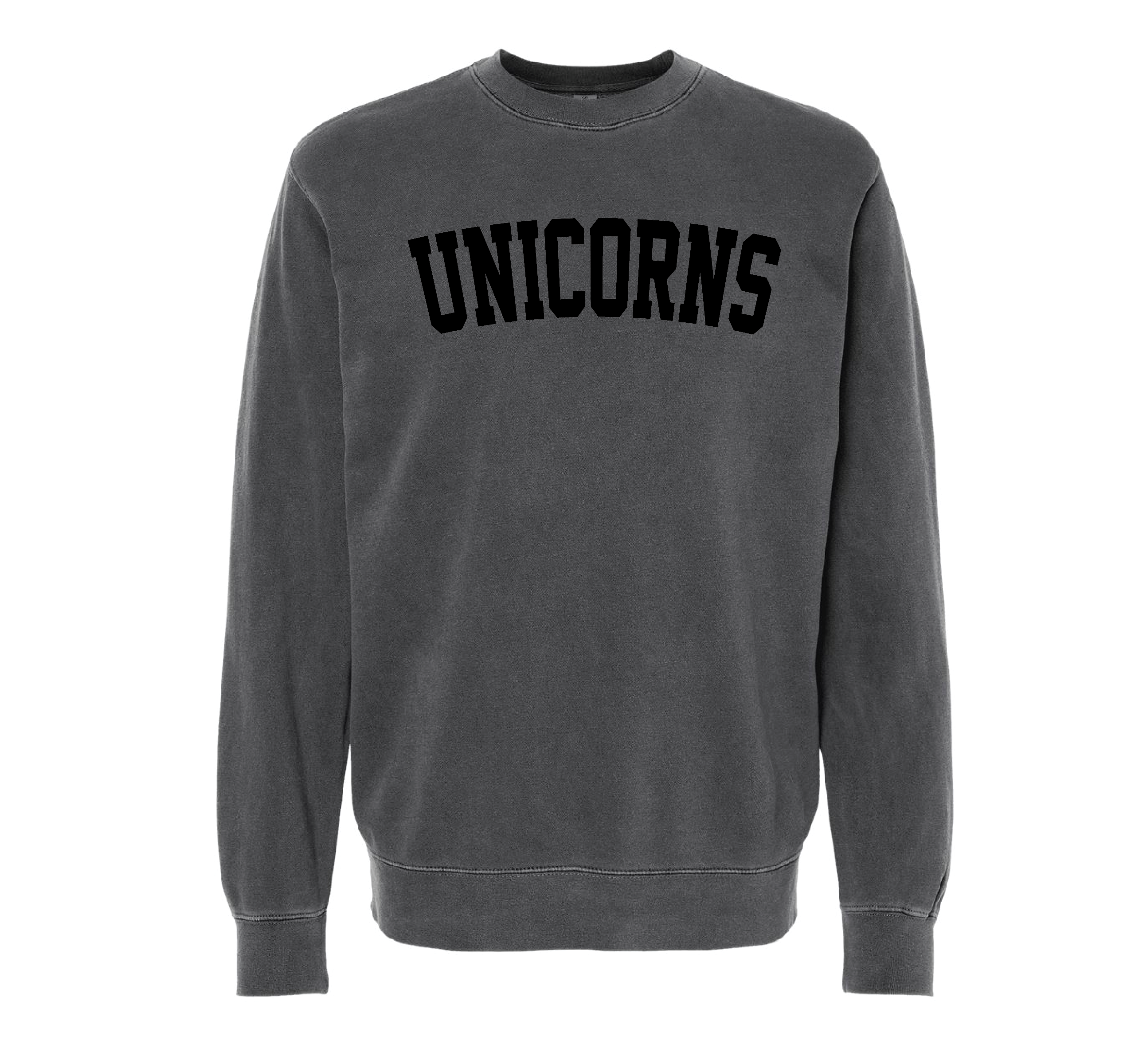 Unicorns Black Puff Sweatshirt
