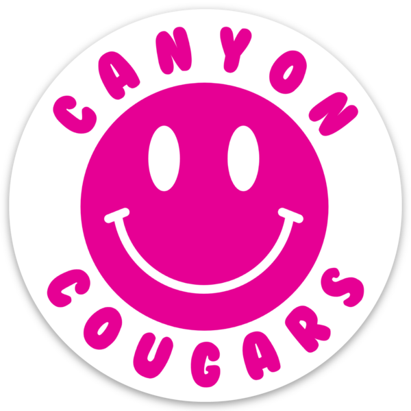 Pink Smiley Cougar Sticker