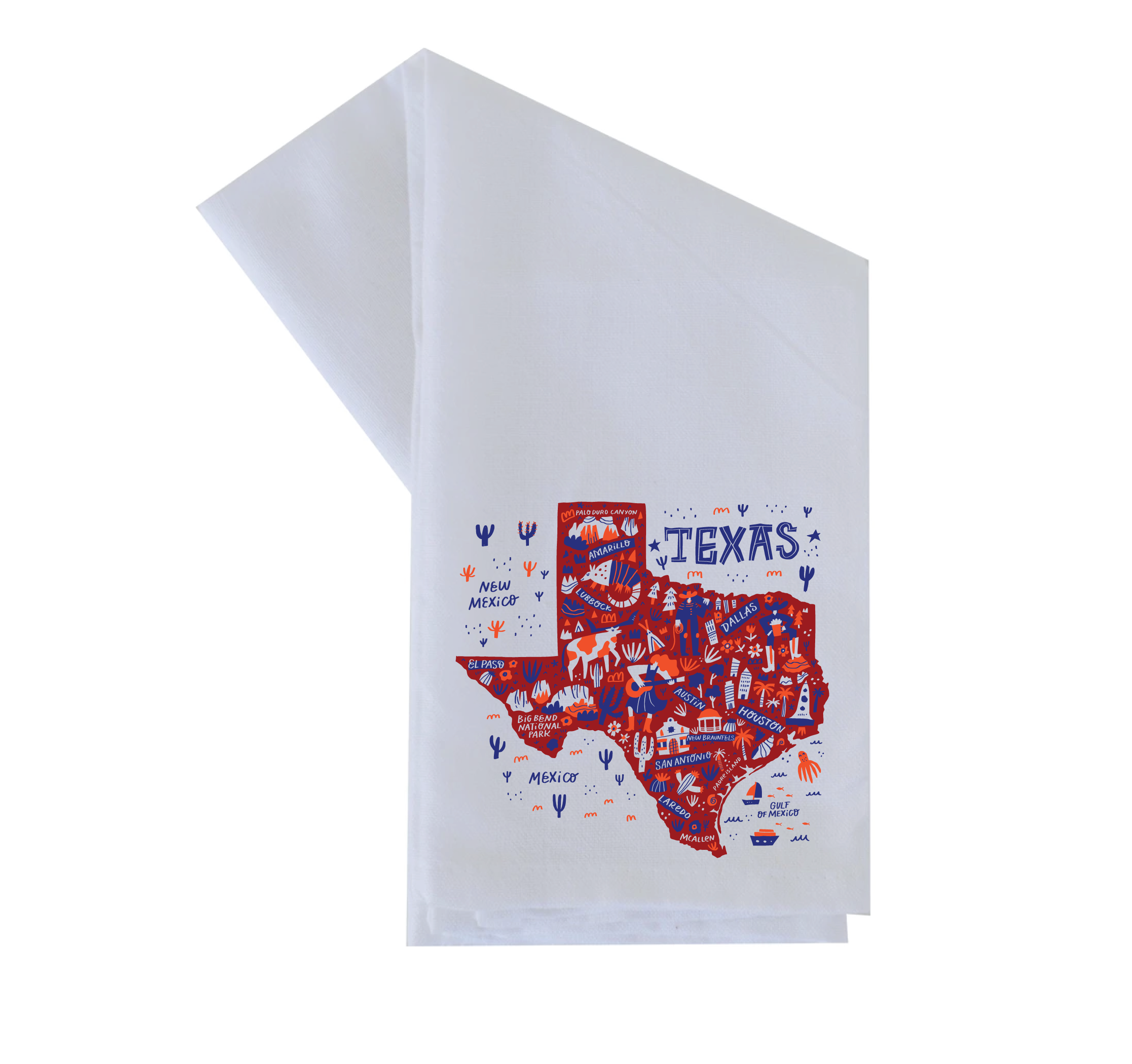 Texas Map Tea Towel